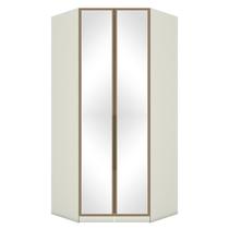 Guarda Roupa Modulado Canto Closet Seletto 2 Portas Areia/Jequitibá com Espelho - Móveis Henn Guarda Roupa Modulado Canto Closet Seletto 2 Portas Areia/Jequitibá com Espelho - Móveis Henn