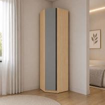 Guarda Roupa Modulado Canto Obliquo 1 Porta 1 Cabideiro 6 Prateleiras Essenza Luciane Móveis