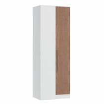 Guarda Roupa Modulado Canto Reto 1 Porta Requinte+ 100% MDF Branco/Line/Macadâmia Guarda Roupa Modulado Canto Reto 1 Porta Requinte+ 100% MDF Branco/Line/Macadâmia