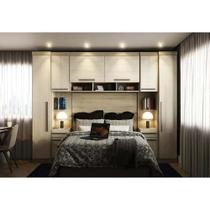 Guarda-roupa Modulado Casal 299cm com Ponte 8 Portas 2 Gavetas Master Luciane - Avelã/Ártico Rústico