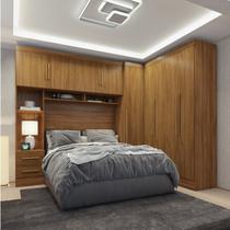 Guarda-roupa Modulado Casal 3 Peças 5 Portas 5 Gavetas com Maleiro Smart Plus