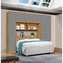 Guarda-Roupa Modulado Casal 6 Portas 3 Gavetas Top Cancun Yescasa Marrom/Nature/Cinza