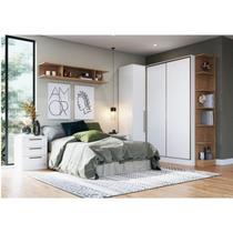 Guarda Roupa Modulado Casal 7 Peças 100% MDF Requinte+ Branco/Line/Macadâmia