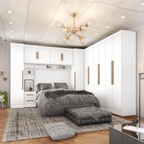 Guarda-roupa Modulado Casal Completo 4 Peças 8 Portas 5 Gavetas com Maleiro Smart Plus