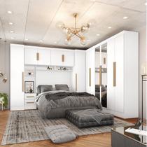 Guarda-roupa Modulado Casal Completo 4 Peças 8 Portas com Maleiro e Espelho Smart Espresso Móveis Guarda-roupa Modulado Casal Completo 4 Peças 8 Portas com Maleiro e Espelho Smart Espresso Móveis