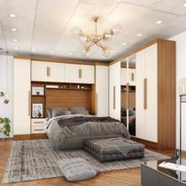 Guarda-roupa Modulado Casal Completo 4 Peças 8 Portas com Maleiro e Espelho Smart Espresso Móveis Guarda-roupa Modulado Casal Completo 4 Peças 8 Portas com Maleiro e Espelho Smart Espresso Móveis