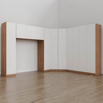 Guarda Roupa Modulado Casal de Canto 11 Portas 5 Peças Hera CabeCasa MadeiraOriginals