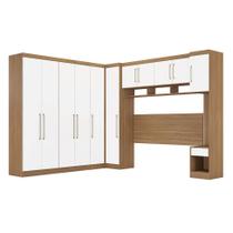 Guarda-Roupa Modulado Casal Modena 11 PT 5 GV Amêndola Branco - Demóbile