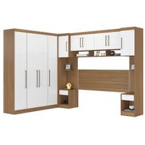 Guarda Roupa Modulado Casal Módena Composição 01 Amêndola Touch Branco 77001 Demóbile