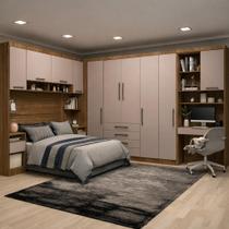 Guarda Roupa Modulado Casal Queen 1,58 m Canto com Escrivaninha Paris Luciane M11 Cor:Cinnamon Guarda Roupa Modulado Casal Queen 1,58 m Canto com Escrivaninha Paris Luciane M11 Cor:Cinnamon