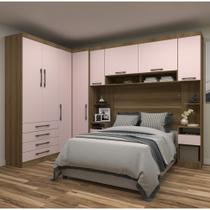Guarda Roupa Modulado Casal Queen 1,58 m de Canto Paris Luciane M06 Cor:Rosa