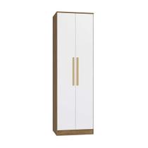 Guarda-Roupa Modulado Cavi 2 PT Nogueira e Branco 71 cm