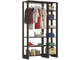 Guarda-Roupa Modulado Closet 2 Peças com 1 Cabideiro e 9 Nichos Yes Preto