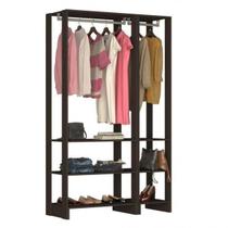 Guarda-Roupa Modulado Closet 2 Peças com 2 Cabideiros e 6 Nichos Yes Preto
