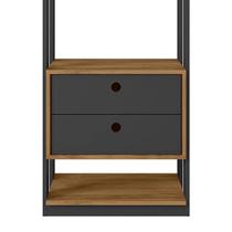 Guarda Roupa Modulado Closet Titan 2 Gavetas Preto Velluto/Freijó - PR Móveis Guarda Roupa Modulado Closet Titan 2 Gavetas Preto Velluto/Freijó - PR Móveis