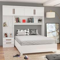 Guarda Roupa Modulado Com Cama Paris 4 Portas 2 Gavetas Branco