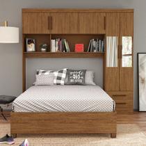 Guarda Roupa Modulado com Cama Paris 5 Portas com Espelho e 2 Gavetas