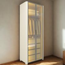Guarda Roupa Modulado com LED e Vidro Reflecta 2 Portas com Pés MDF Innova Gelius Guarda Roupa Modulado com LED e Vidro Reflecta 2 Portas com Pés MDF Innova Gelius