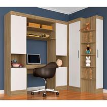 Guarda Roupa Modulado Com Penteadeira Cleo Bor/bran - Móveis Arapongas Guarda Roupa Modulado Com Penteadeira Cleo Bor/bran - Móveis Arapongas