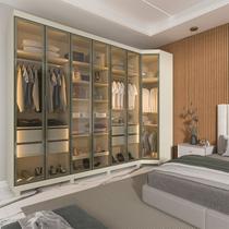 Guarda-Roupa Modulado com Vidro Reflecta 100% MDF 302,6x240cm Imperatriz Guarda-Roupa Modulado com Vidro Reflecta 100% MDF 302,6x240cm Imperatriz