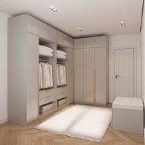 Guarda-Roupa Modulado de Canto 10 Peças 14 Portas Jade CabeCasa MadeiraMadeira Cinza Urbano Guarda-Roupa Modulado de Canto 10 Peças 14 Portas Jade CabeCasa MadeiraMadeira Cinza Urbano