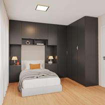 Guarda-roupa Modulado de Canto 10 Portas 6 Peças Hera Cabecasa Madeiramadeira Preto/Cinza Guarda-roupa Modulado de Canto 10 Portas 6 Peças Hera Cabecasa Madeiramadeira Preto/Cinza