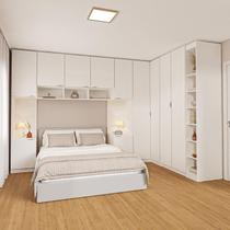 Guarda-roupa Modulado de Canto 11 Portas 7 Peças Hera Cabecasa Madeiramadeira Branco Geada/Cinza