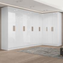 Guarda-roupa Modulado de Canto 11 Portas e 4 Gavetas Paris