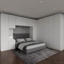 Guarda Roupa Modulado de Canto 12 Portas 6 Peças 1 Mesa de Cabeceira Hera CabeCasa MadeiraMadeira Branco Geada Guarda Roupa Modulado de Canto 12 Portas 6 Peças 1 Mesa de Cabeceira Hera CabeCasa MadeiraMadeira Branco Geada