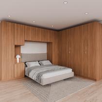 Guarda Roupa Modulado de Canto 12 Portas 6 Peças 1 Mesa de Cabeceira Hera CabeCasa MadeiraOriginals Guarda Roupa Modulado de Canto 12 Portas 6 Peças 1 Mesa de Cabeceira Hera CabeCasa MadeiraOriginals