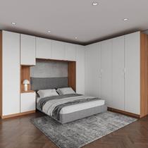 Guarda Roupa Modulado de Canto 12 Portas 6 Peças 1 Mesa de Cabeceira Hera CabeCasa MadeiraOriginals Guarda Roupa Modulado de Canto 12 Portas 6 Peças 1 Mesa de Cabeceira Hera CabeCasa MadeiraOriginals