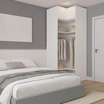 Guarda-Roupa Modulado de Canto 2 Peças 2 Portas Jade CabeCasa MadeiraOriginals Branco/Fosco Guarda-Roupa Modulado de Canto 2 Peças 2 Portas Jade CabeCasa MadeiraOriginals Branco/Fosco