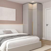 Guarda-Roupa Modulado de Canto 2 Peças 4 Portas Jade CabeCasa MadeiraMadeira Cinza Urbano Guarda-Roupa Modulado de Canto 2 Peças 4 Portas Jade CabeCasa MadeiraMadeira Cinza Urbano
