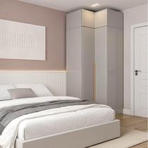 Guarda-Roupa Modulado de Canto 2 Peças 4 Portas Jade CabeCasa MadeiraMadeira Cinza Urbano Guarda-Roupa Modulado de Canto 2 Peças 4 Portas Jade CabeCasa MadeiraMadeira Cinza Urbano