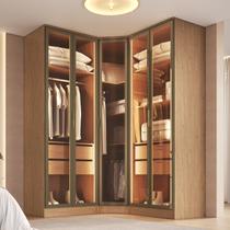 Guarda Roupa Modulado de Canto 3 Peças 5 Portas Reflecta LED MDF Macadâmia Guarda Roupa Modulado de Canto 3 Peças 5 Portas Reflecta LED MDF Macadâmia
