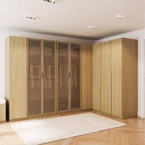 Guarda-roupa Modulado de Canto 5 Peças 9 Portas Jade CabeCasa MadeiraOriginals Avelã Guarda-roupa Modulado de Canto 5 Peças 9 Portas Jade CabeCasa MadeiraOriginals Avelã