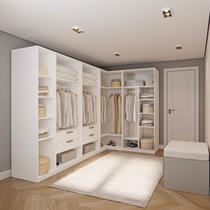 Guarda-Roupa Modulado de Canto 5 Peças sem Portas Jade CabeCasa MadeiraOriginals Branco/Fosco Guarda-Roupa Modulado de Canto 5 Peças sem Portas Jade CabeCasa MadeiraOriginals Branco/Fosco
