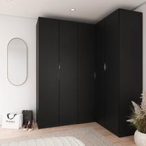 Guarda Roupa Modulado de Canto 5 Portas 3 Peças Hera CabeCasa MadeiraOriginals Guarda Roupa Modulado de Canto 5 Portas 3 Peças Hera CabeCasa MadeiraOriginals