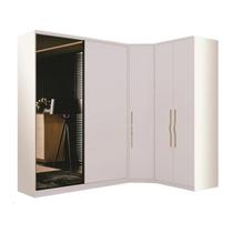 Guarda Roupa Modulado de Canto 5 Portas com Espelho 3 Peças Decor