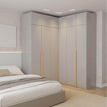 Guarda-Roupa Modulado de Canto 6 Peças 12 Portas CabeCasa MadeiraMadeira Cinza Urbano Guarda-Roupa Modulado de Canto 6 Peças 12 Portas CabeCasa MadeiraMadeira Cinza Urbano