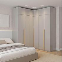 Guarda-Roupa Modulado de Canto 6 Peças 12 Portas CabeCasa MadeiraMadeira Cinza Urbano Guarda-Roupa Modulado de Canto 6 Peças 12 Portas CabeCasa MadeiraMadeira Cinza Urbano