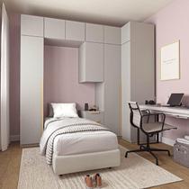 Guarda-Roupa Modulado de Canto 8 Peças 10 Portas Jade CabeCasa MadeiraMadeira Cinza Urbano Guarda-Roupa Modulado de Canto 8 Peças 10 Portas Jade CabeCasa MadeiraMadeira Cinza Urbano