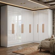 Guarda-roupa Modulado de Canto 9 Portas e 2 Gavetas Paris Guarda-roupa Modulado de Canto 9 Portas e 2 Gavetas Paris