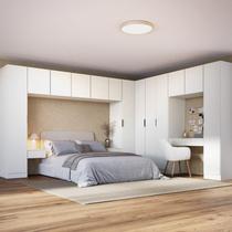 Guarda-roupa Modulado de Canto Linear 12 Peças com 13 Portas Orion CabeCasa MadeiraOriginals Aveia