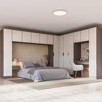Guarda-Roupa Modulado de Canto Linear 12 Peças com 13 Portas Orion CabeCasa MadeiraOriginals Marrom/Mocha/Linho