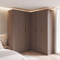 Guarda-Roupa Modulado de Canto Linear 4 Peças 6 Portas Orion CabeCasa MadeiraOriginals Marrom/Mocha Guarda-Roupa Modulado de Canto Linear 4 Peças 6 Portas Orion CabeCasa MadeiraOriginals Marrom/Mocha