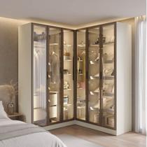 Guarda Roupa Modulado de Canto Linear 4 Peças 6 Portas Reflectas Orion CabeCasa MadeiraOriginals