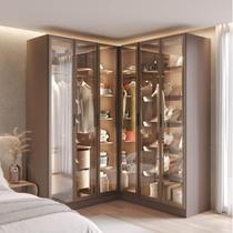 Guarda Roupa Modulado de Canto Linear 4 Peças 6 Portas Reflectas Orion CabeCasa MadeiraOriginals Mocha