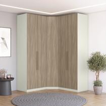 Guarda-Roupa Modulado de Canto Oblíquo 5 Portas MDF Seletto Marrom/Areia/Jequetibá Guarda-Roupa Modulado de Canto Oblíquo 5 Portas MDF Seletto Marrom/Areia/Jequetibá