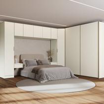Guarda-Roupa Modulado de Canto Obliquo 8 Peças 9 Portas Orion CabeCasa MadeiraOriginals Bege/Aveia Guarda-Roupa Modulado de Canto Obliquo 8 Peças 9 Portas Orion CabeCasa MadeiraOriginals Bege/Aveia